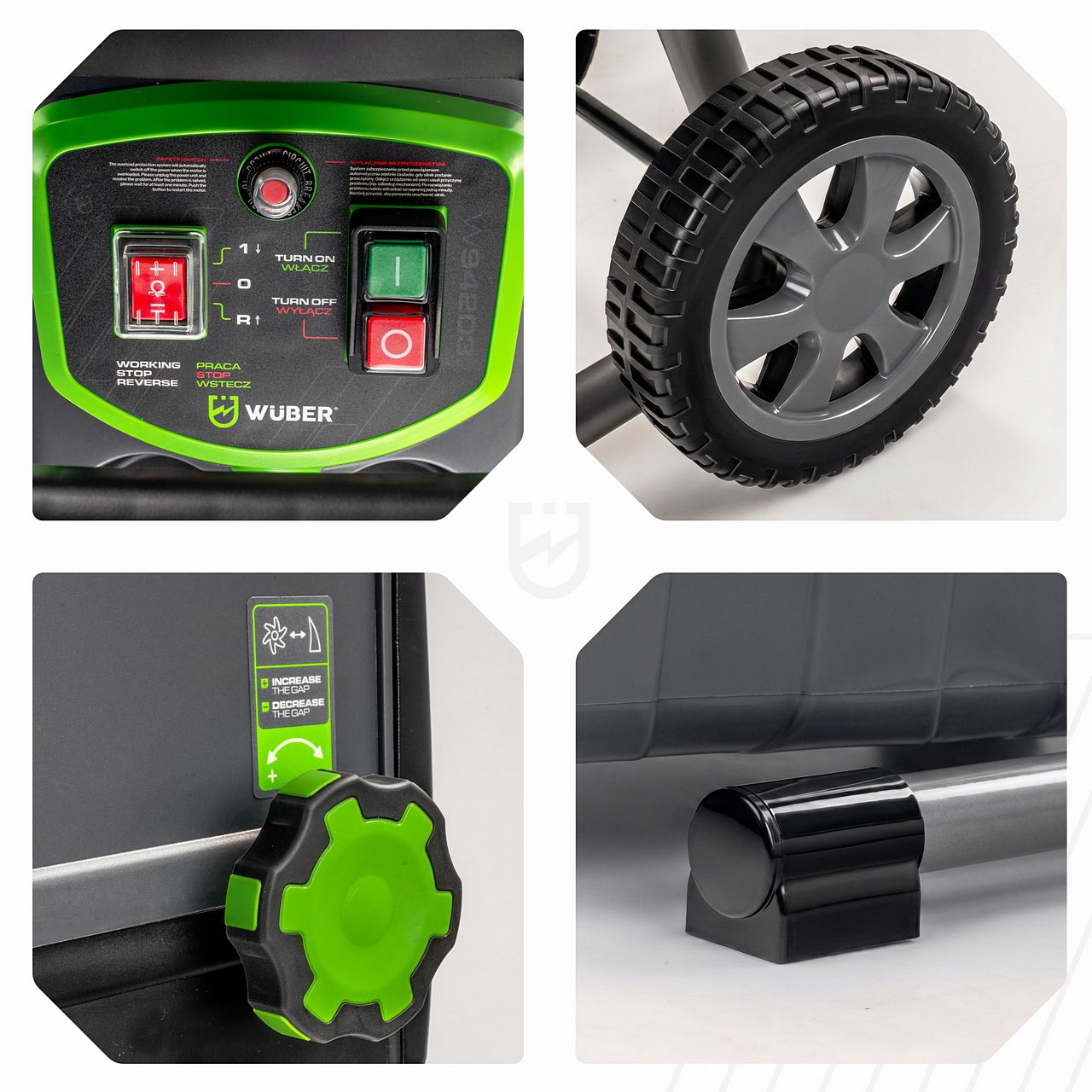 Rozdrabniacz elektryczny do gałęzi rębak walcowy 2800 W WUBER