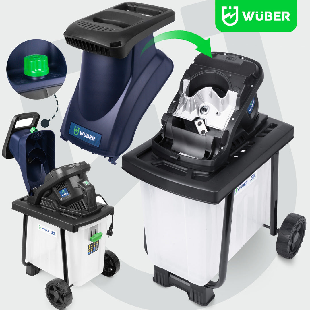 Rozdrabniacz do gałęzi 3000 W 55 l WUBER