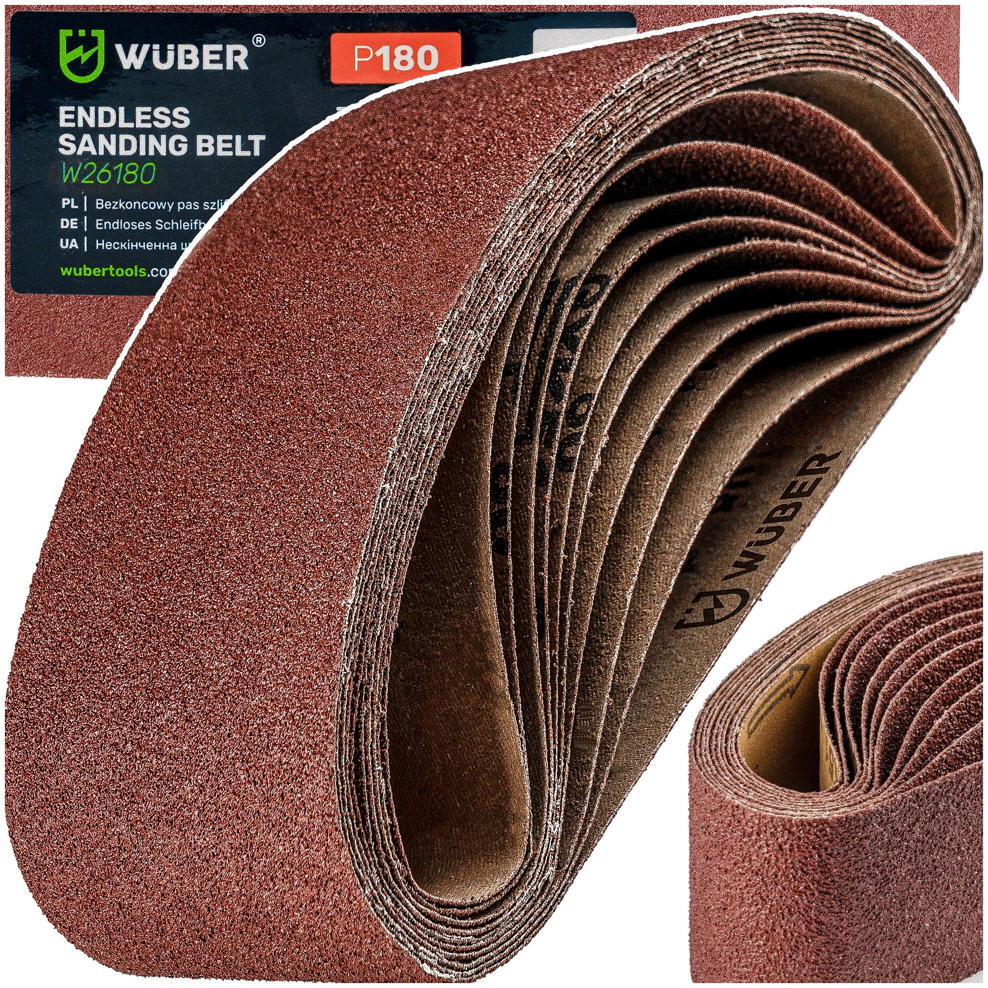 Pas bezkońcowy papier ścierny P180 10 sztuk WUBER