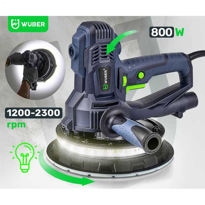 SZLIFIERKA DO GIPSU GŁADZI 180MM PRO Z TAŚMĄ LED