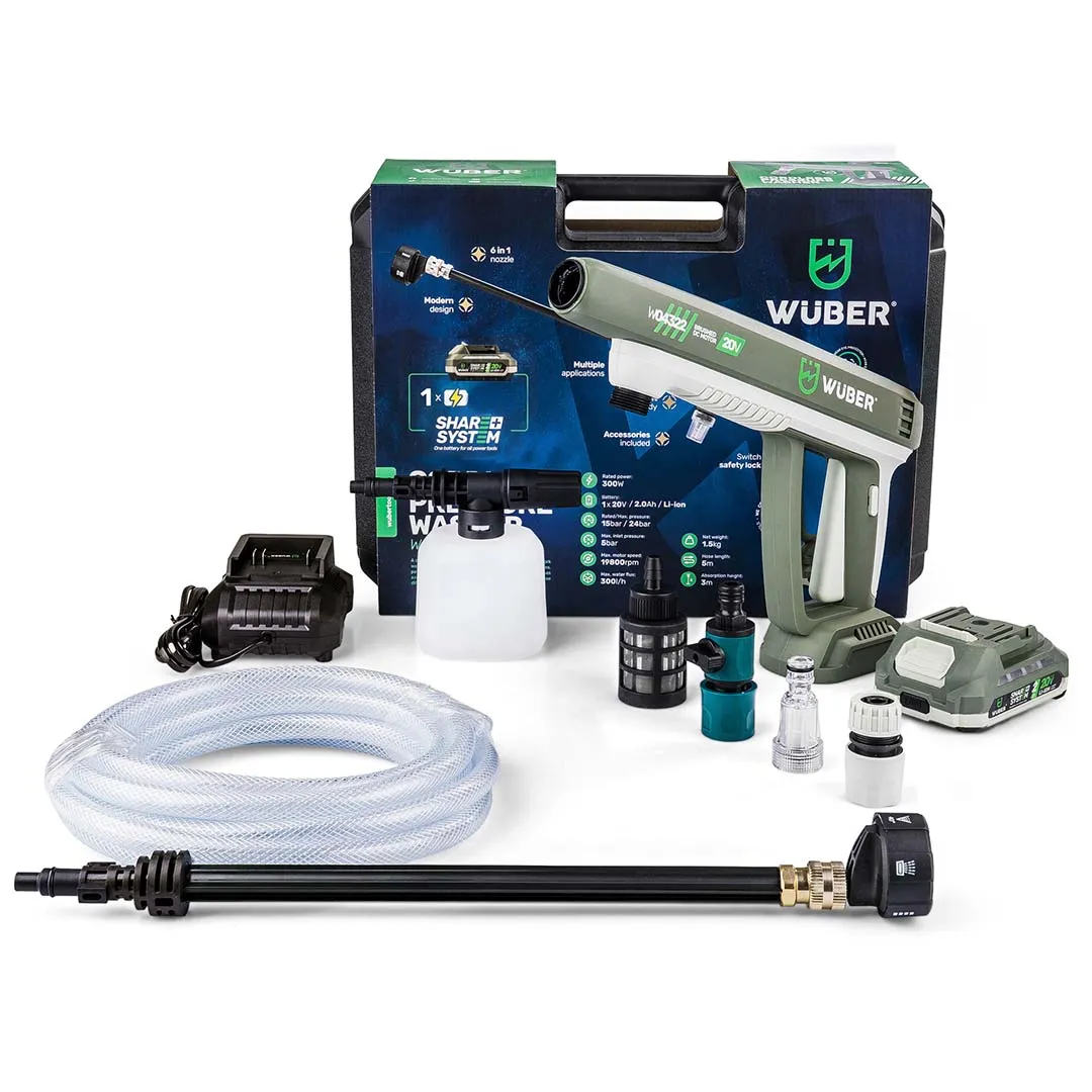 Myjka ciśnieniowa akumulatorowa 20V 300 l/h WUBER | wubertools.pl
